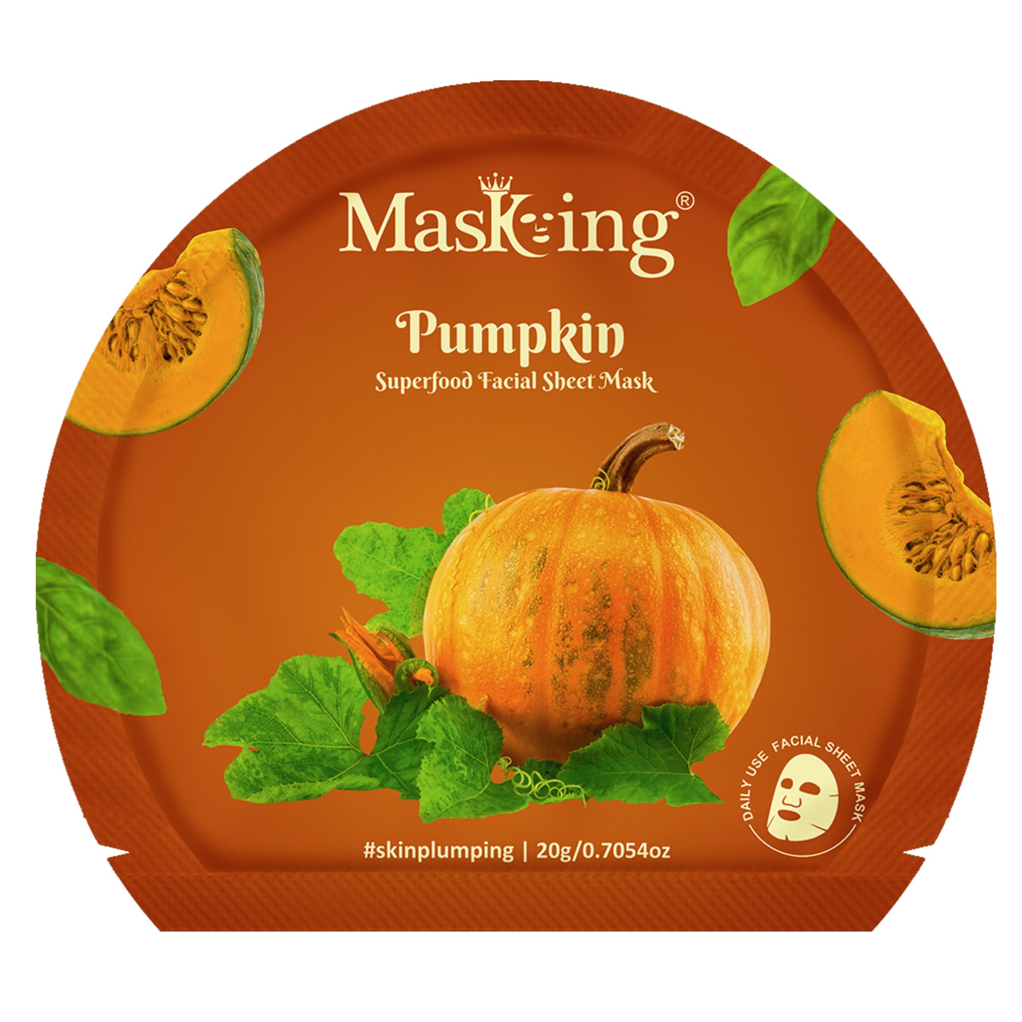 Superfood Pumpkin Sheet Mask for Skin glowing, Hydrating for Women, Pack of 1