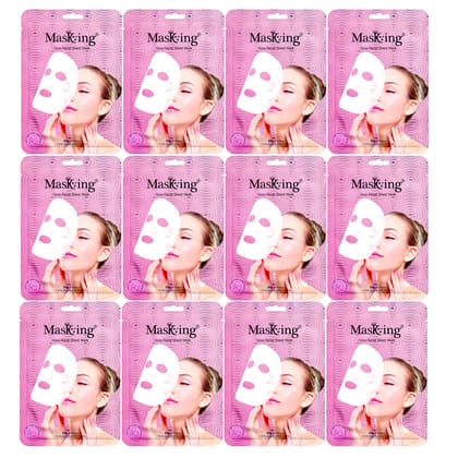 Sheet mask for glowing skin - Glow Facial Sheet Mask for Skin Brightening and Lightening Suitable All Skin Type Pack of 12 (20g Each)