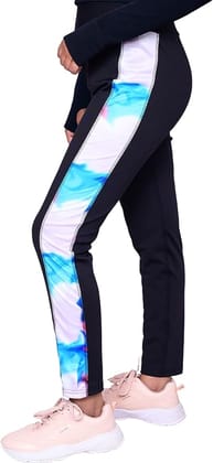 MYURA Printed Track Pants for Women | Women's Gym Wear Tights | Ideal for Yoga, Workout & Gym Pants for Women | Cotton Blend (Multicolor)