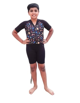 Swimming Multi Purpose Suit for Boys (Black & Navy Blue)