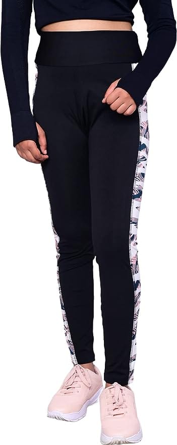 MYURA Printed Track Pants for Women | Women's Gym Wear Tights | Ideal for Yoga, Workout & Gym Pants for Women | Cotton Blend (Black, White)