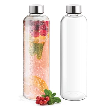 Treo by Milton Clarion Borosilicate Glass Water Bottle (2, 1000 ml) Treo by Milton Clarion Borosilicate Glass Water Bottle (2, 1000 ml)