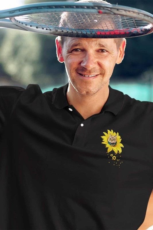 Polo Neck T-Shirt (Men) - A Meowment Of Sunshine (10 Colours)