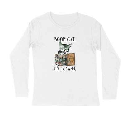 Full Sleeves Round Neck (Men) - Nerdy Kitty (3 Colours)