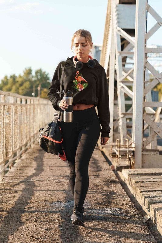 Crop Hoodie (Women) - Fashionable Flamingo (6 Colours)