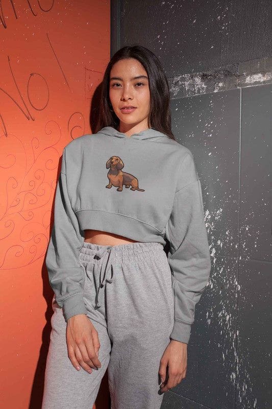 Crop Hoodie (Women) - Dash Dash Dachshund (6 Colours)