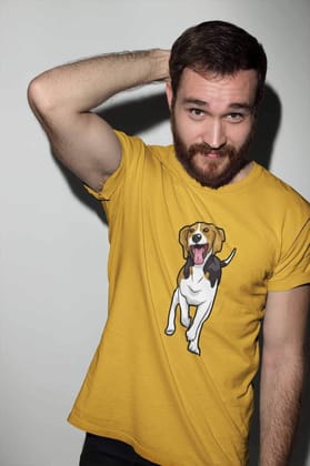 Round Neck T-Shirt (Men) - Fun Loving Beagle (11 Colours)