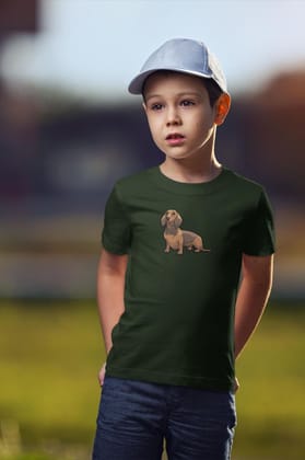 Round Neck T-Shirt (Kids) - Dash Dash Dachshund (17 Colours)