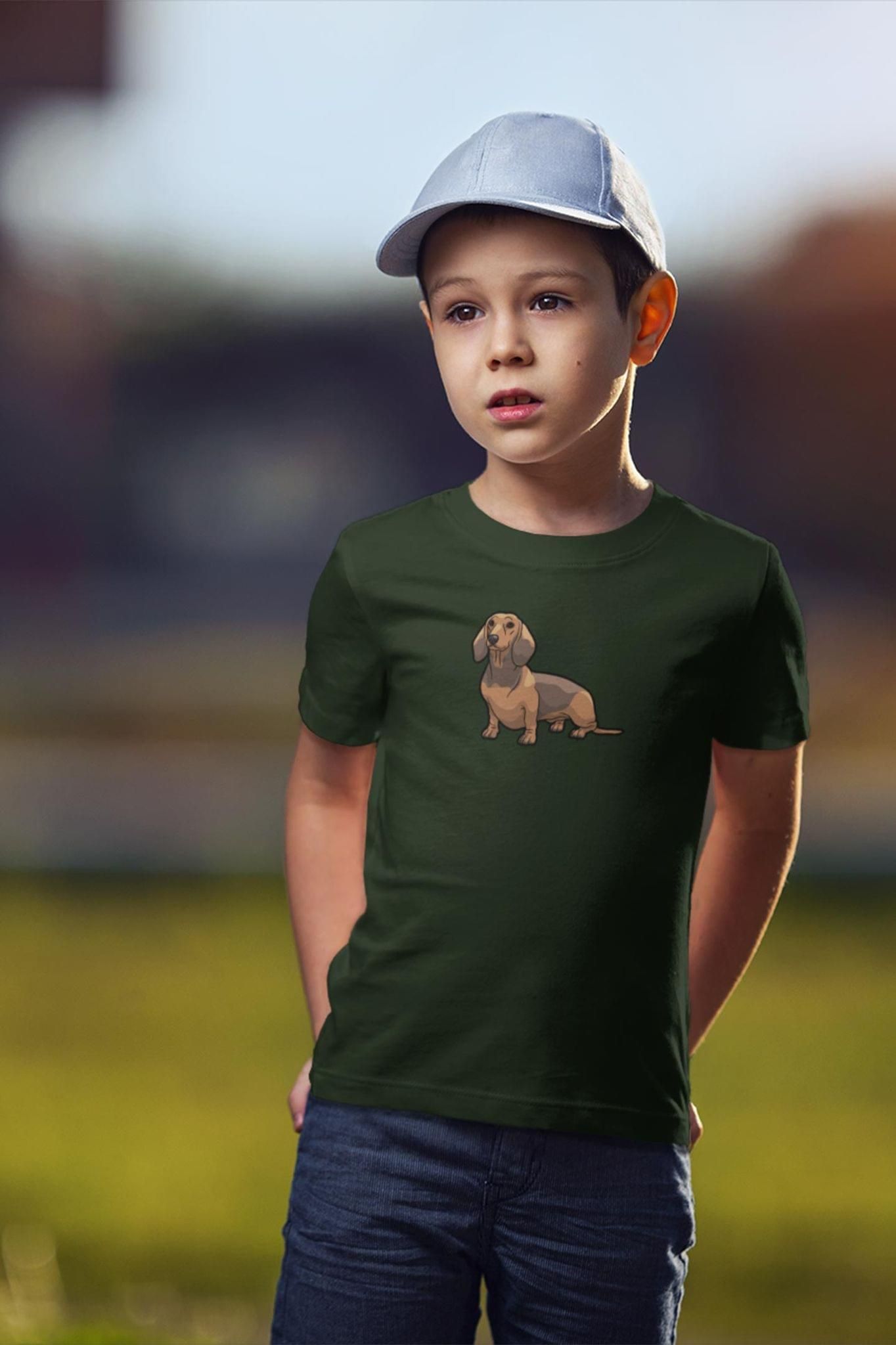Round Neck T-Shirt (Kids) - Dash Dash Dachshund (17 Colours)