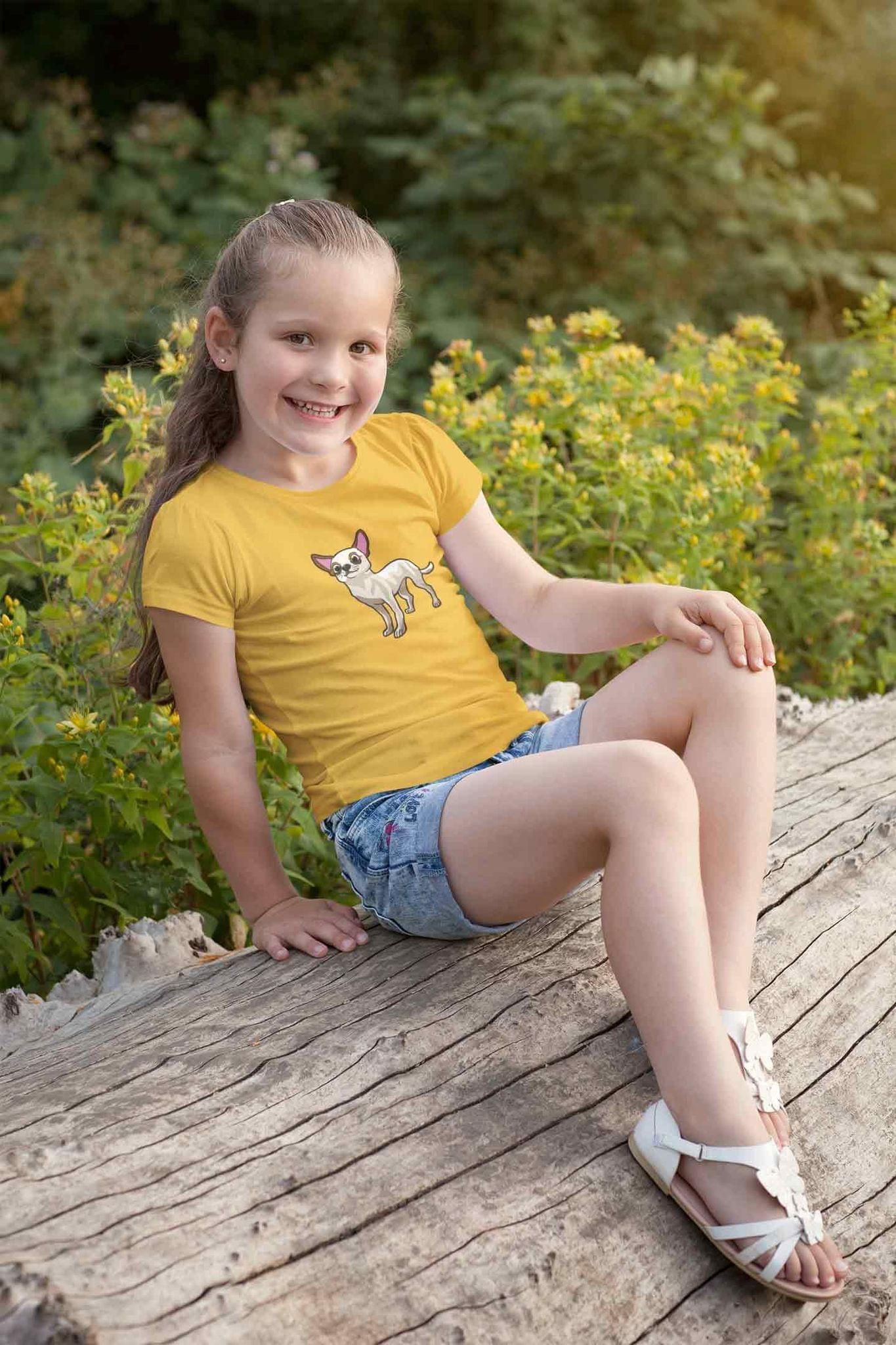 Round Neck T-Shirt (Kids) - Chatty Chihuahua (17 Colours)