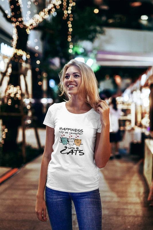 Round Neck T-Shirt (Women) - Feline Happy (10 Colours)