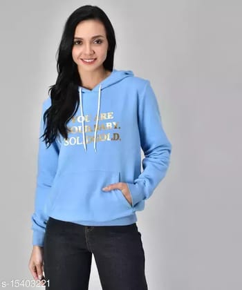 Women Sweatshirt with Hoodies, Fleece Material Full Sleeves Jumper Women Winter Wear, Hooded Neck Regular Fit Long Sleeve Womens Sweatshirt