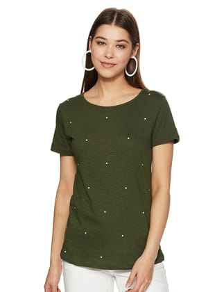 Half Sleeve V Neck Slim Fit Stretch Cotton Lounge Tshirt for Womens
