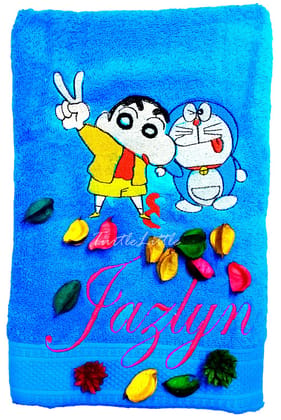 TurtleLittle, Cotton, Shin Chan Personalised Kids Bath Towel, 500 GSM (Set of 1, Blue) TurtleLittle, Cotton, Shin Chan Personalised Kids Bath Towel, 500 GSM (Set of 1, Blue)