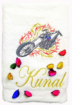 TurtleLittle, 100% Cotton, Personalised Cruiser Motorcycle/Bike Biker Adult Bath Towel, 600 GSM (Set of 1, White) TurtleLittle, 100% Cotton, Personalised Cruiser Motorcycle/Bike Biker Adult Bath Towel, 600 GSM (Set of 1, White)