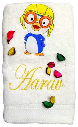 TurtleLittle, Cotton, Pororo The Little Penguin Personalised Kids Bath Towel, 500 GSM (Set of 1, White) TurtleLittle, Cotton, Pororo The Little Penguin Personalised Kids Bath Towel, 500 GSM (Set of 1, White)