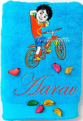 TurtleLittle, Cotton, Shiva Personalised Kids Bath Towel, 500 GSM, (Set of 1, Blue) TurtleLittle, Cotton, Shiva Personalised Kids Bath Towel, 500 GSM, (Set of 1, Blue)