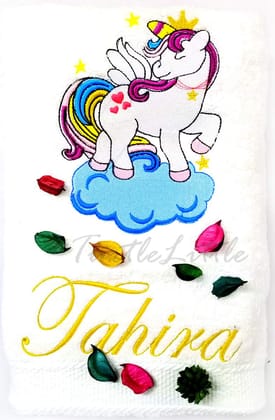 TurtleLittle, Cotton, My Little Pony Unicorn Personalised Kids Girls Bath Towel, 500 GSM (Set of 1, White) TurtleLittle, Cotton, My Little Pony Unicorn Personalised Kids Girls Bath Towel, 500 GSM (Set of 1, White)