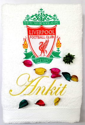 TurtleLittle, Cotton, Liverpool Soccer/Football Club Personalised Adult Bath Towel, 600 GSM (Set of 1, White) TurtleLittle, Cotton, Liverpool Soccer/Football Club Personalised Adult Bath Towel, 600 GSM (Set of 1, White)