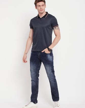 Hang N hold Men's Polo Self desgin half sleeves Tshirt
