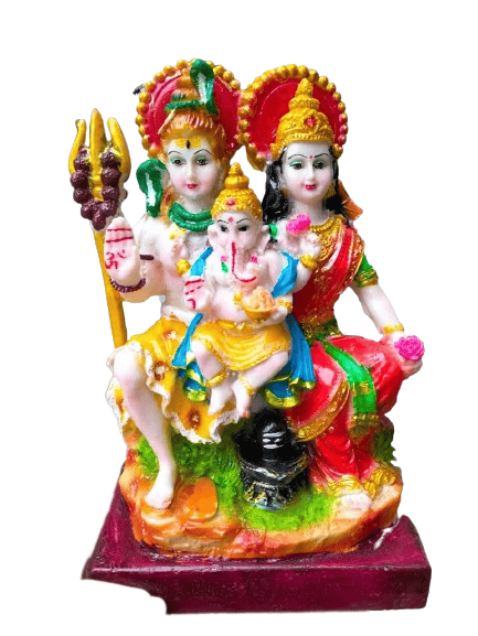 Resin Shiv Parivaar 24 cm (Multicolor)