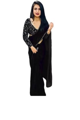 Dream Crushers Women Heavy Velvet Embroidery Border Saree With Embroidery work Blouse Piece Dream Crushers Women Heavy Velvet Embroidery Border Saree With Embroidery work Blouse Piece