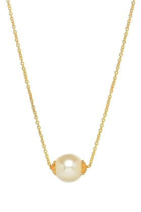 Aarohi13 SINGLE PEARL CHAIN NECKLACE WITH EARRING FOR WOMAN
