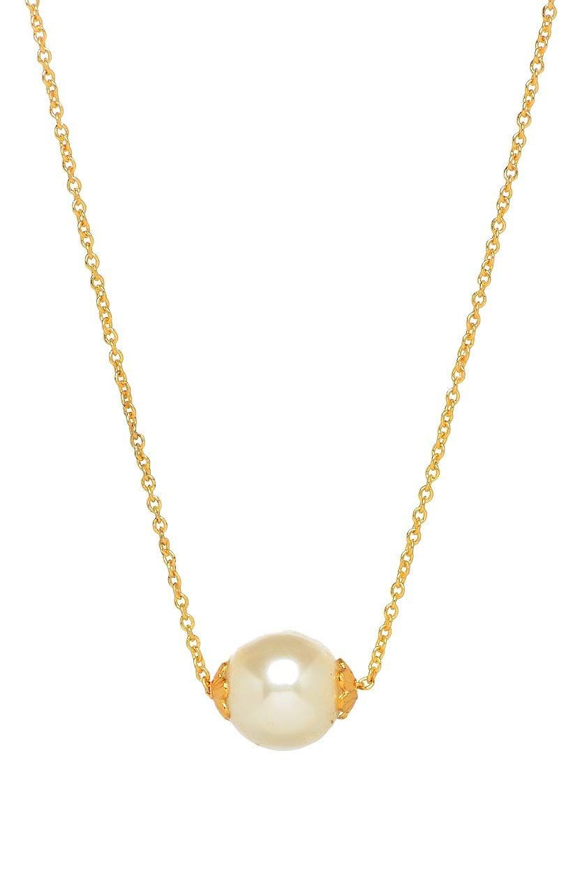 Aarohi13 SINGLE PEARL CHAIN NECKLACE WITH EARRING FOR WOMAN