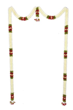 Mini Thoma (White) DC172 Artificial Doorway Flower toran