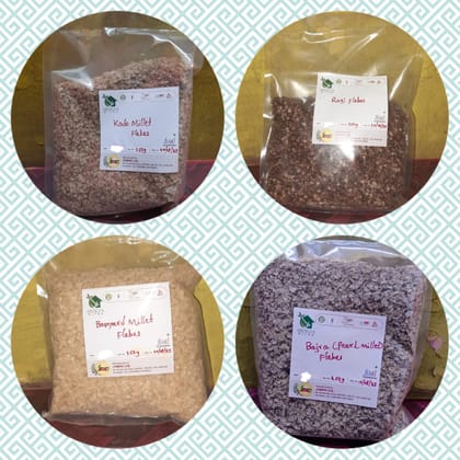 COMBO FLAKES ( BAJRA, RAGI, BARNYARD, KODO MILLET) Pack Of 10 (1*10)