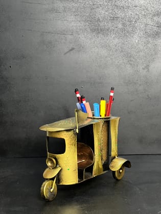 ANTIQUE TAXI PEN HOLDER GOLDEN POLISH DECORATIVE ITEM AND SHOWPIECES &nbsp;HOME DECOR / RESTAURANT DECOR/ OFFICE DECOR/ TABLE DECOR/DRAWING ROOM DECOR / GIFT ITEM