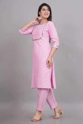 Monica Fashion Pink Color Women's Rayon Fabric Printed Traditional Straight Printed Kurta and Pant Set Monica Fashion Pink Color Women's Rayon Fabric Printed Traditional Straight Printed Kurta and Pant Set
