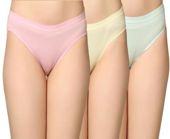 Be Perfect Daily Use Inner Wear Cotton Panties/Panty Brief for Women & Girls (Pack of 3) Multicolor