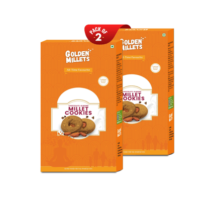 GOLDEN MILLETS  Chocolate Almond millet cookies,0% Maida,Cookies (150 g, Pack of 2)