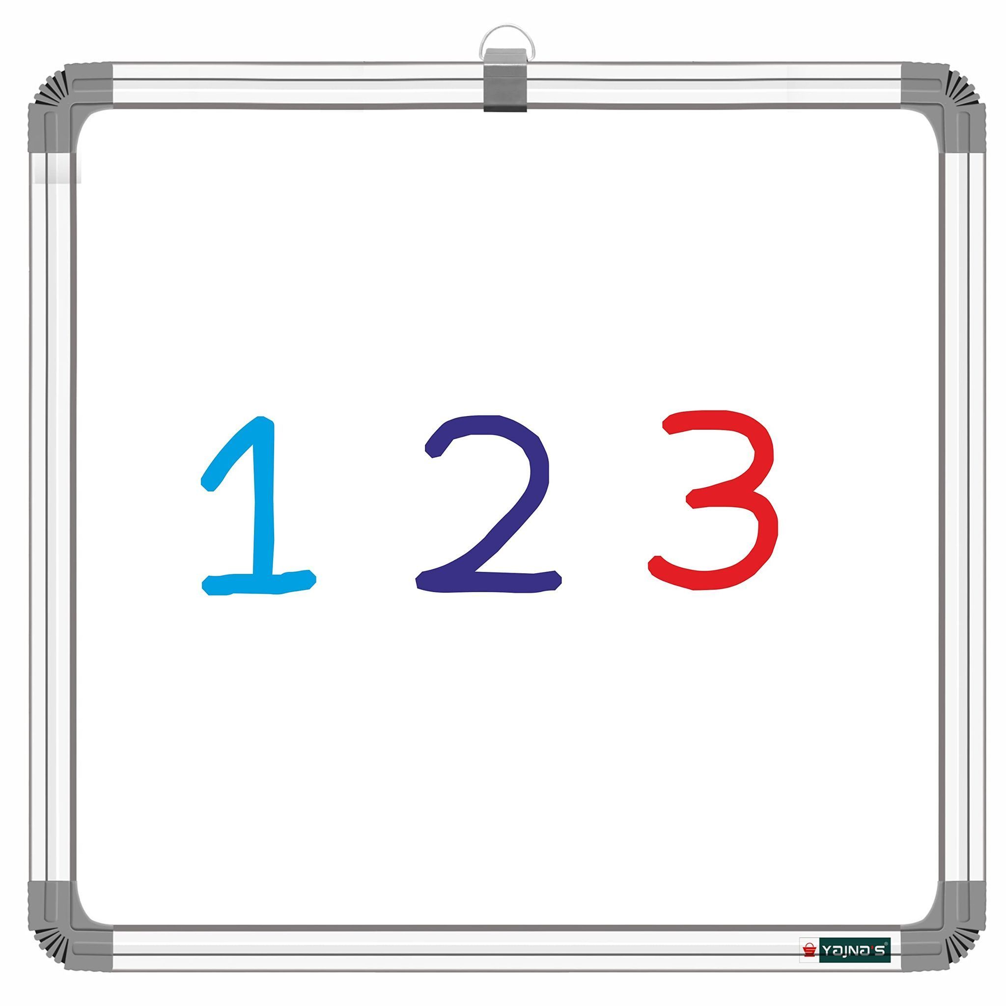 SHELFKING Non-Magnetic 1X1 Feets Double Sided White Board & Chalkboard Both Side Writing Boards, One Side White Marker & Reverse Side Chalkboard Surface - (Pack of 1)