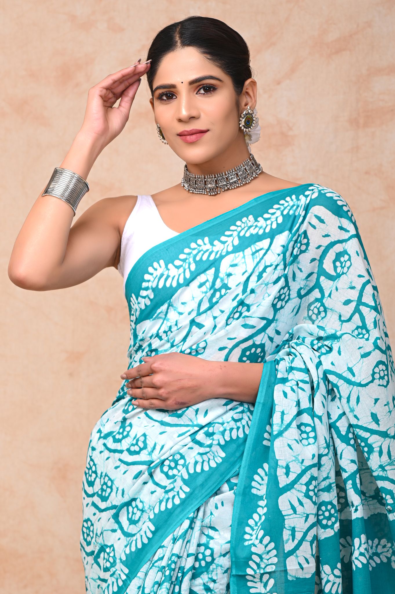 Bagru Hand Block Saree (With Blouse Piece)
