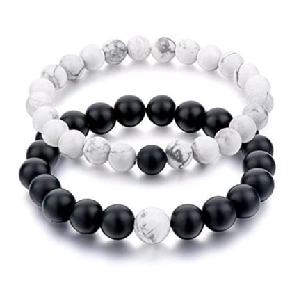 Aarohi13 Stone Beads Bracelet For Couple