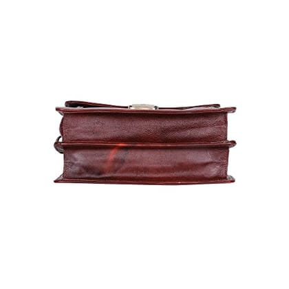 Leatherman Flap Design Push Lock Shoulder Cross Body Bag For Men brown 1223