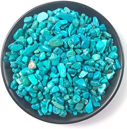 Power Stone Tumbled Stone Pebbles For Plant Pots Aquarium Home Garden (Sky Blue, 350 grams) Painted, Polished, Regular Angular, Asymmetrical Marble Pebbles  (Blue 350 grams)-Skyblue
