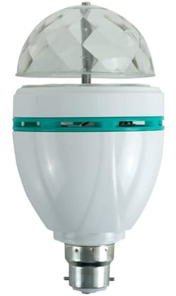 Elecsera LED Rotating Light Bulb Multicolor Party Light Bulbs Party Crystal Ball Lights Single Disco Ball (Ball Diameter: 2.5 cm)