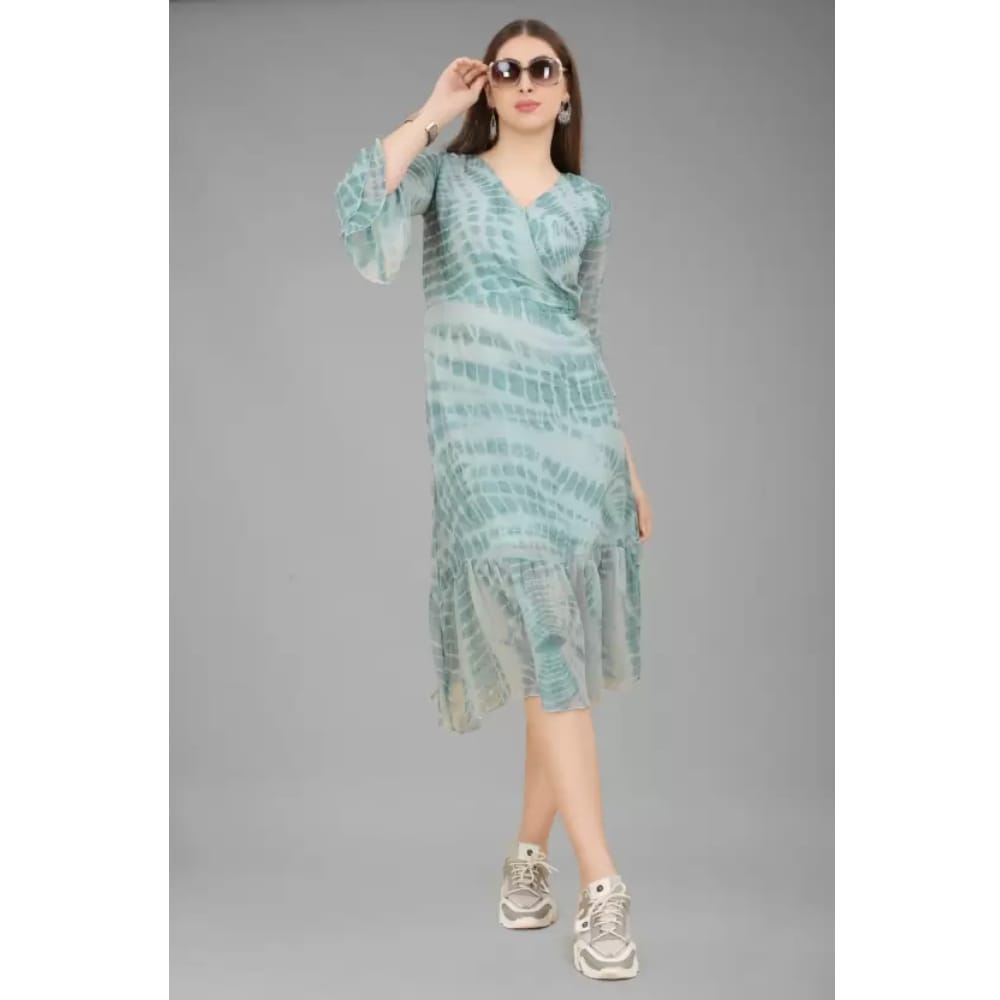 Women A-line Blue Dress