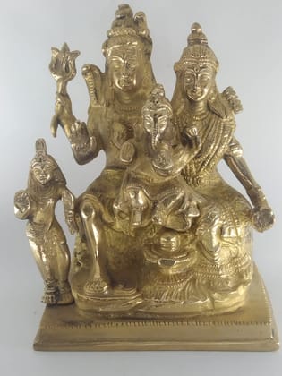 OJKMart Shiv, Parvati, Ganesh, Kartik Statue Brass Idol (11X7x15 cms) Decorative Showpiece (Brass) OJKMart Shiv, Parvati, Ganesh, Kartik Statue Brass Idol (11X7x15 cms) Decorative Showpiece (Brass)