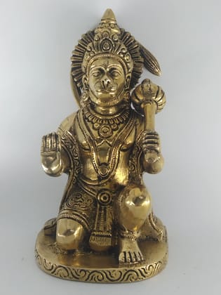 OJKMart Hanuman Ji Statue Brass Idol (7X7x16 cms) Decorative Showpiece (Brass) OJKMart Hanuman Ji Statue Brass Idol (7X7x16 cms) Decorative Showpiece (Brass)