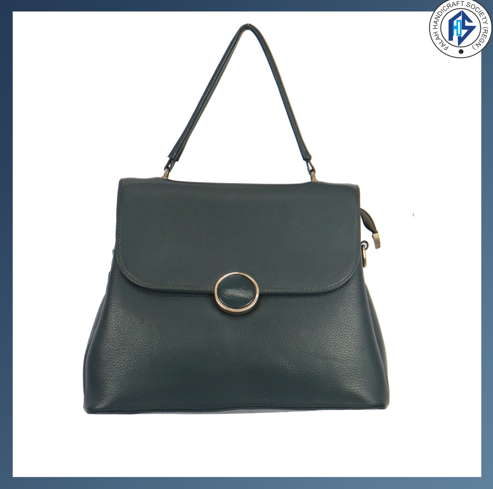 Genuine Leather Stylish Green Satchel Bag for Girls & Women - Green
