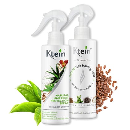 KTEIN HAIRSTYLE COMBO: Hair Heat Protection Spray 200ml + Hair Holding Spray 220ml KTEIN HAIRSTYLE COMBO: Hair Heat Protection Spray 200ml + Hair Holding Spray 220ml