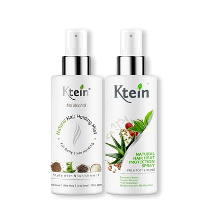 KTEIN HAIRSTYLE COMBO: Hair Heat Protection Spray 100ml + Hair Holding Spray 100ml KTEIN HAIRSTYLE COMBO: Hair Heat Protection Spray 100ml + Hair Holding Spray 100ml