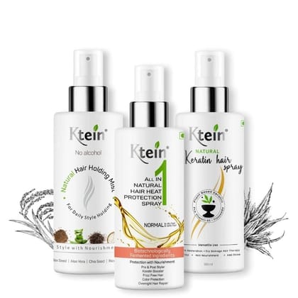 Ktein Hairstyle and Nourishment Combo 100ml Allin one, Keratin Spray and Holding Spray 100ml