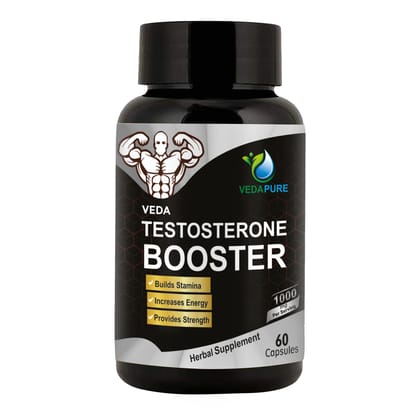 VEDAPURE NATURALS Testosterone Booster with Tribulus Terrestris, Safed Musli, Kaunj, Ashwagandha, Javitri & Shilajit Extract For Men 1000mg 60 Capsules (Pack of 1) VEDAPURE NATURALS Testosterone Booster with Tribulus Terrestris, Safed Musli, Kaunj, Ashwagandha, Javitri & Shilajit Extract For Men 1000mg 60 Capsules (Pack of 1)