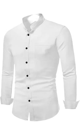 Men Regular Fit Solid Mandarin Collar Casual Shirt Men Regular Fit Solid Mandarin Collar Casual Shirt