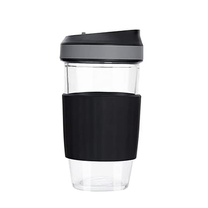 Viva Travel Mug with Silicone Sleeve, Glass Mug, 450 ml (Transparent) Viva Travel Mug with Silicone Sleeve, Glass Mug, 450 ml (Transparent)